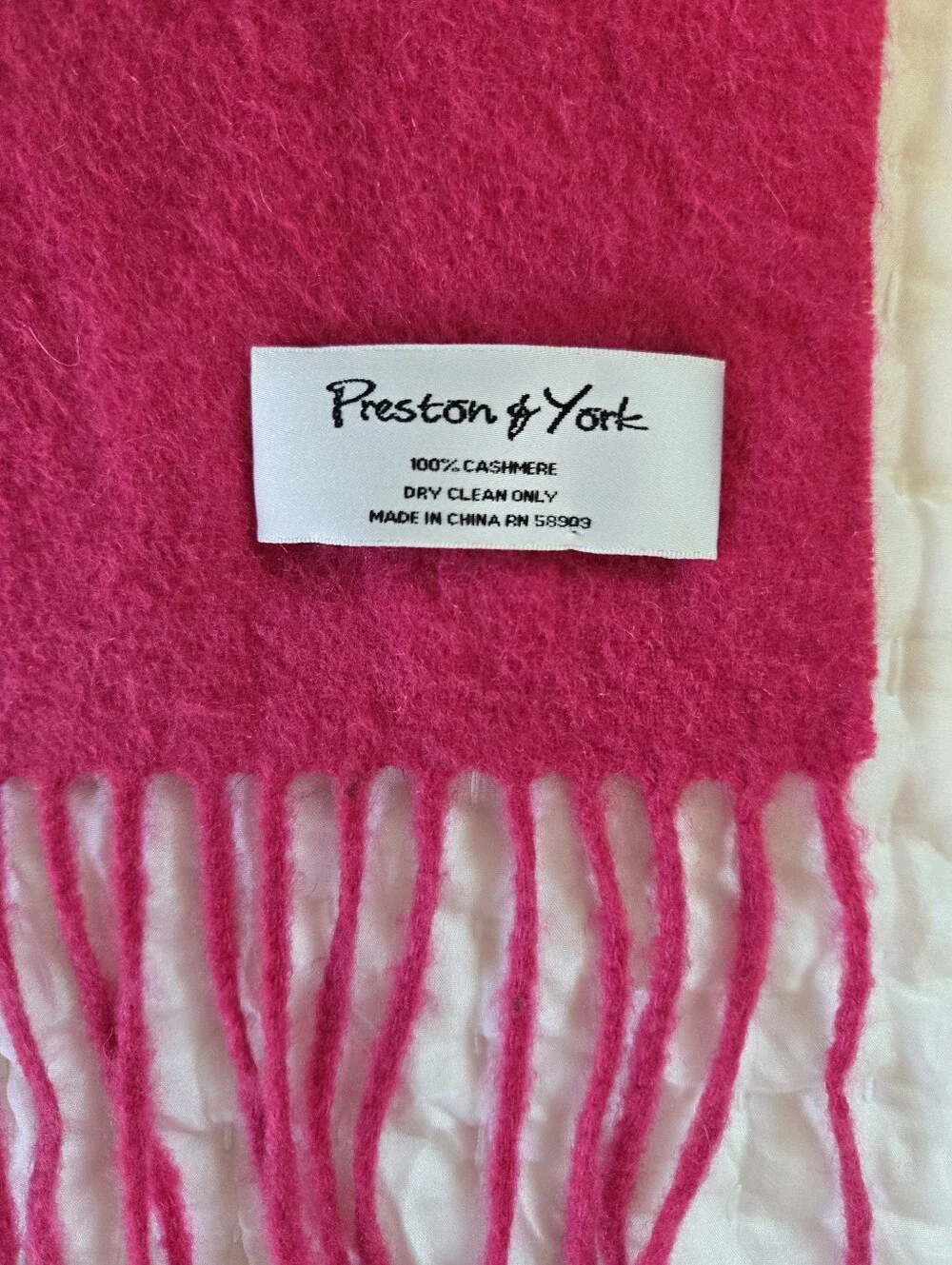 Cashmere Hot Pink Fringe Winter Scarf Barbiecore Preppy Elevated Basics Layering